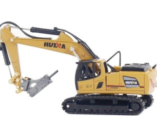 Металлический экскаватор с отбойным молотом HUI NA TOYS 1/60