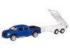 Машина "АВТОПАНОРАМА" Ford F-150 c прицепом с дорожными знаками, 1/43, инерция, в/к