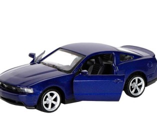 Машина "АВТОПАНОРАМА" Ford Mustang GT, синий, 1/43, инерция, откр. двери, в/к 17,5*12,5*6,5 см