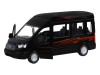Машина "АВТОПАНОРАМА" Ford Transit, черный, 1/52, инерция, откр. двери, в/к 17,5*12,5*6,5 см