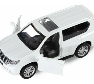 Машина "АВТОПАНОРАМА" Land Cruiser Prado, белый, 1/42, инерция, откр. двери, в/к 17,5*12,5*6,5 см