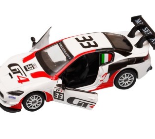 Машина "АВТОПАНОРАМА" Maserati Gran Turismo MC GT4, белый, 1/43, откр. двери, в/к 17,5*12,5*6,5 см