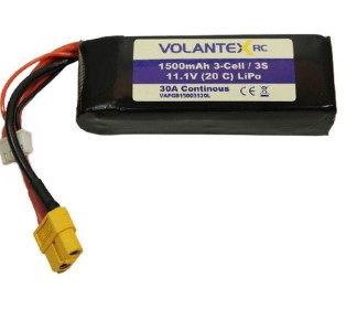 Аккумулятор Li-Po 1500mAh, 11,1V XT60 для самолета Volantex RC Trainstar Epoch
