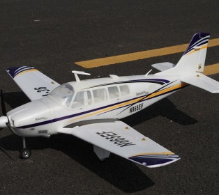 Радиоуправляемый самолет Top RC ST Beechcraft Bonanza A36 фиолетовый 1280мм (шасси) PNP