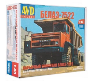 Сборная модель AVD Карьерный самосвал БЕЛАЗ-7522, 1/43