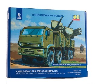 Сборная модель AVD КАМАЗ-6560 ЗРПК 96К6 (Панцирь-С1), 1/43