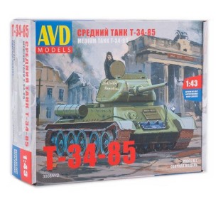 Сборная модель AVD Средний танк T-34-85, 1/43