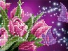Картина мозаикой 15х20 РОЗОВЫЕ ТЮЛЬПАНЫ (17 цветов)