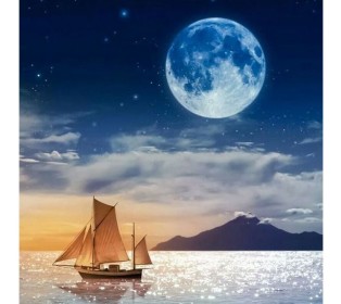 Картины мозаикой 30х30 НОЧЬ НАД МОРЕМ (27 цветов)