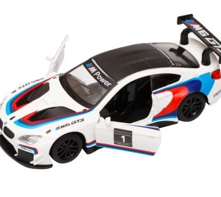 Машина "АВТОПАНОРАМА" BMW M6, 1/44, белый, инерция, откр. двери, в/к 17,5*12,5*6,5 см