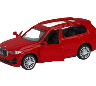 Машина "АВТОПАНОРАМА" BMW X7, 1/44, красный металлик, откр. двери, в/к 17,5*12,5*6,5 см