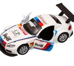 Машина "АВТОПАНОРАМА" BMW Z4 GT3, 1/38, белый, инерция, откр. двери, в/к 17,5*12,5*6,5 см
