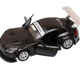 Машина "АВТОПАНОРАМА" BMW Z4 GT3, 1/38, черный, инерция, откр. двери, в/к 17,5*12,5*6,5 см