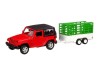 Машина "АВТОПАНОРАМА" Jeep Wrangler c прицепом, 1/43, открываются передние двери, инерция, в/к