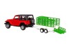 Машина "АВТОПАНОРАМА" Jeep Wrangler c прицепом, 1/43, открываются передние двери, инерция, в/к