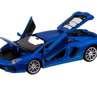 Машина "АВТОПАНОРАМА" Lamborghini Aventador Coupé, 1/24, синий, свет, звук, в/к 24,5*12,5*10,5 см