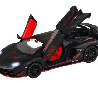 Машина "АВТОПАНОРАМА" Lamborghini SVJ, 1/32, черный матовый, свет, звук, в/к 17,5*12,5*6,5 см