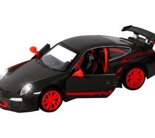 Машина "АВТОПАНОРАМА" Porsche 911 GT3 Cup, 1/32, темно-серый, свет, звук, в/к 17,5*13,5*9 см