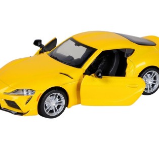 Машина "АВТОПАНОРАМА" Toyota Supra [US], 1/31, желтый, откр. двери, свет, звук, в/к 18*9*13,5 см