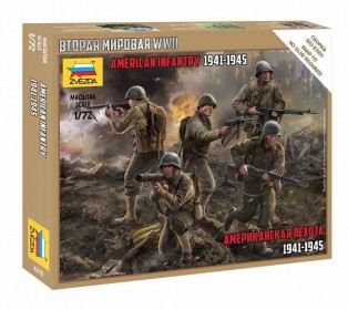Сборная модель ZVEZDA Американская пехота 1941-1945, 1/72