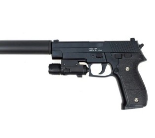 Пистолет металлический SIG 226 с глушителем и ЛЦУ G.26A 20см в/к