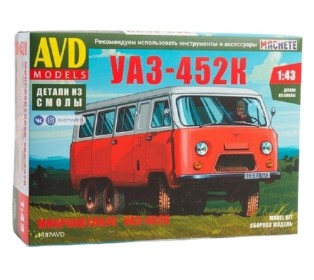 Сборная модель AVD Микроавтобус УАЗ-452К, 1/43