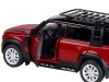 Машина "АВТОПАНОРАМА" Land Rover Defender 110, 1/32, красный, свет, звук, в/к 17,5*13,5*9 см