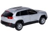 Машина "АВТОПАНОРАМА" Jeep  Cherokee, 1/32, серебряный, инерция, свет, звук, в/к 17,5*13,5*9 см