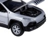 Машина "АВТОПАНОРАМА" Jeep  Cherokee, 1/32, серебряный, инерция, свет, звук, в/к 17,5*13,5*9 см