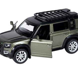 Машина "АВТОПАНОРАМА" Land Rover Defender 110, 1/43, оливковый, инерция, в/к 17,5*12,5*6,5 см