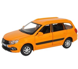 Машина "АВТОПАНОРАМА" LADA GRANTA CROSS,оранж, 1/24, свет, звук, инерция, в/к 24,5*12,5*10,5 см