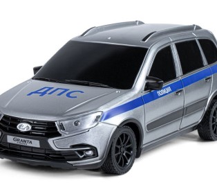 Радиоуправляемая машина AUTODRIVE Lada Granta полиция, 1/16, серебристый, 40MHz, в/к 34*15*13,5см