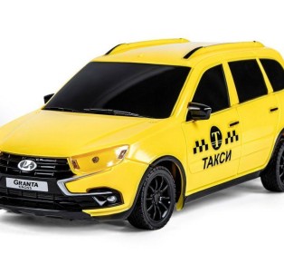 Радиоуправляемая машина AUTODRIVE Lada Granta такси, 1/16, желтый, 40MHz, в/к 34*15*13,5см