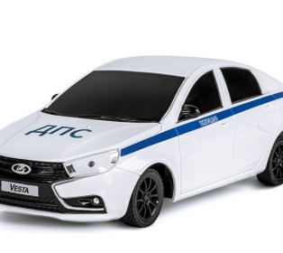 Радиоуправляемая машина AUTODRIVE Lada Vesta полиция, 1/16, белый, 40MHz, в/к 35*16,5*12,5см