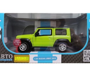 Машина "АВТОПАНОРАМА" Suzuki Jimny, 1/32, зеленый, инерция, свет, звук, в/к 17,5*13,5*9 см