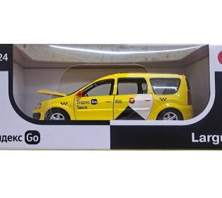 Машина "АВТОПАНОРАМА" LADA LARGUS Яндекс Go, 1/24, желтый, озвучено "АЛИСой",в/к 24,5*12,5*10,5 см