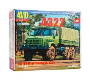 Сборная модель AVD Автомобиль 4322 бортовой с тентом, 1/43