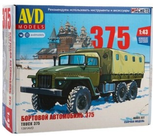 Сборная модель AVD Автомобиль 375 бортовой с тентом, 1/43