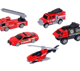 Набор металлических машинок AUTODRIVE Пожарная техника 5шт. в/к 29*9,5*4см.