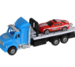 Машина AUTODRIVE Эвакуатор инерционная с пожарной машиной, в/п 23,5*6,5*19,5см, ,