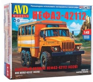 Сборная модель AVD Вахтовый автобус НЕФАЗ-42112 (4320), 1/43