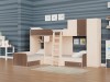 Трехместная кровать ТРИО/2 Дуб молочный/Дуб Шамони