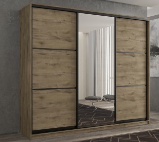 Шкаф-купе 3-х дверный Кааппи 2 Дуб Эвок Прибрежный 210х60х230 см