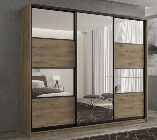 Шкаф-купе 3-х дверный Кааппи 5 Дуб Эвок Прибрежный 210х60х230 см