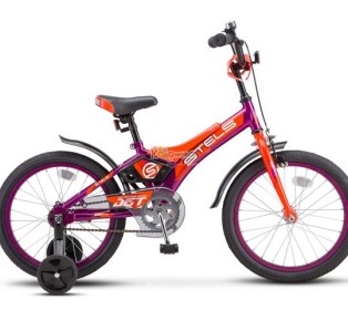 Велосипед Stels Jet 14” Z010 рама 8,5” Фиолетовый/оранжевый